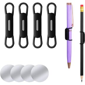Grevosea 4 Pack Magnetic Pen Pend ، حامل قلم رصاص مغناطيسي سيليكون حامل القلم حامل العلامة المغناطيسية للثلاجة لوحات Bulletboard Bulletion and Wall (Black)