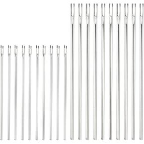 PATIKIL 20 Pcs Doll Hair Rerooting Needles, 0.6mm/0.8mm Doll Hair Knitting Needles Metal Doll Knitting Needles for Doll Hair Making Supplies DIY Crafts Replacement Accessories, Silver Tone