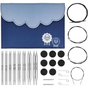 Knitpro Nova Deluxe إبرة قابلة للتبديل مجموعة 5 "(13 سم) | 8 أحجام الولايات المتحدة (4 إلى 11)