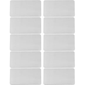10pcs Stainless Steel Metal Business Cards Blanks Name Card for Home Office Customers DIY Cards (85x55x0.9mm)
