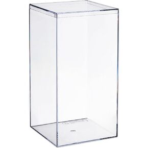 Hammont Rectangle Acrylic Box - صناديق منظم الرف - حاويات تخزين واضحة - حفلات الحلوى | تخزين الحمام | منظمة التجميل الماكياج | طويل القامة: 4 "x4" x8 "(3 عبوة)