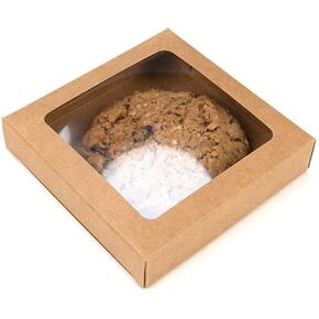 Clearbags Kraft Paper Window Box مع ورقة حيوان أليف متصلة | 25 صناديق | 4 "× 7/8" × 4 "| يحمي الثابت ، مستحضرات التجميل ، يعامل ، تفضل | أرشيف آمن | WKRG245