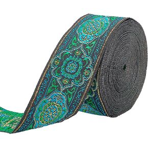 Fingerinspire 7.7 ياردة 1.3 بوصة خمر Jacquard الشريط الثراء منسوجة النسيج المنسوج