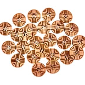 Wood Buttons for Sewing and Crafts, 25mm, 1'' Brown Carved Round Design, 4-Hole, 50 Pack (Mixed Color) in Kuwait