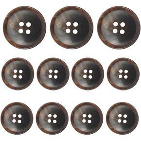 11 Pieces Real Horn Buttons Set for Blazer and Suit, 20mm 15mm Genuine Natural Buffalo Horn Buttons for Men Women's Jacket Coat Suits Uniforms (Black) in Kuwait