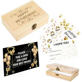بطاقة تقاعد 120pcs ، صندوق بطاقة Happy Wishes ، أمنية جيدة ونصائح تهنئة بطاقات دفتر الضيوف ، مفضلات حفلات التقاعد وإبعاد لوازم الزخارف الحزبية