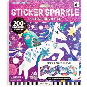 Mudpuppy Unicorn Magic – Sticker Sparkle Poster Activity Kit with Illustrations of Sparkling Unicorns for Children Ages 4 and Up