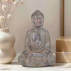 Tolatr Buddha Statue Outdoor,Zen Garden Decor Buddha Sculpture for Home Meditation Decor Buda Decoration for Patio Desk Porch Yard Art Resin Decoration(8.66 Inch)
