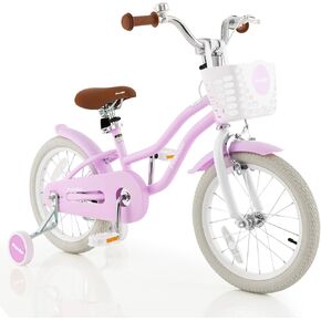 Baby Joy Kids Bike ، 12 14 16 18 20 Boy Boys Boys Bike مع مقعد قابل للتعديل ، سلة قابلة للإزالة ، فرملة اليد والفرامل ، عجلات التدريب أو Kickstand ، دراجة للأطفال مع متعدد الألوان