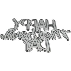Silver Happy Mothers Letters Cutting Metal Dies stencil diy scrapbooking strapsing tool paper paper mapplate morb