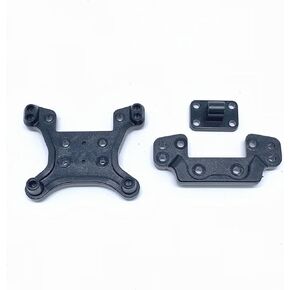 Kingval استبدال لوحة أمامية وامتصاص الصدمات الخلفية قطع الغيار RC متوافقة مع WLToys 124018 RC CAR