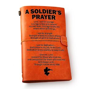 NGAEAK شكرًا لك هدايا على دفتر مجلة Soldier Leather Journal ، هدية دينية لتجنيد عيد ميلاد الجندي عيد الميلاد مجلة السفر الجلدية المحفورة