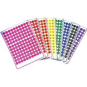 Tag-A-Room Color Coded Numbered Label Dots, 960 count