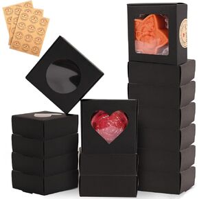 Moukiween 32 PCS White Soap Boxes for Homemade Soap, 3.54 X 2.36 X 1.18 Inch Soap Packaging Gift boxes with Window, Small Rectangular Soap Wrapping Boxes (White) in Kuwait