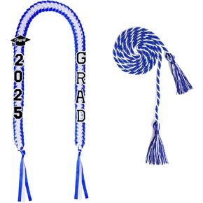 Graduation Leis Class of 2025 Graduation Ribbon Lei Grad Decor with Honor Cord Braided Graduate Necklace for Congrats Graduates Gifts Party Supplies