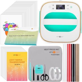 Htvront Heat Press Machine للقمصان ، حرارة محمولة اضغط 10 "× 10" (Mint Green) وملحقات الضغط على الحرارة لـ 10 "× 10" آلة الضغط على الحرارة