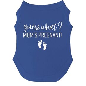 Guess What? Mom’s Pregnant! Gender Reveal Baby Announcement Dog Tee Shirt Sizes for Puppies, Toys, and Large Breeds (Green, Small 216)