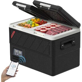 Setpower PT35 Car Refrigerator with AC Adapter,35L Dual Zone Portable Freezer,12 Volt Refrigerator Electric Cooler for Car camping, RV,Truck,Vehicles,Travel and Home Use,12/24V DC & 110/240V AC,0℉-50℉