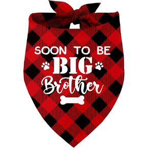 قريبا لتكون Big Brother Dog Bandana ، Pet Baby Baby Plaid Divel Confer Confer Exclues ، Beautiful Princed Dog Bandanas Gift for Dog Hirthers Orchair ، Gift Accessories Pet (T5)