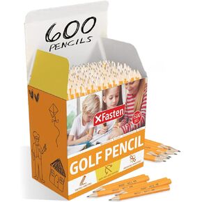 Xfasten Golf Pencil بدون محايات Bulk 600 Pack 3.5 " #2 HB Pencils Bulk Mini Mini Pencil ، أقلام رصاص سداسية للأطفال ، وأقلام رصاص قصيرة ، ونصف أقلام الرصاص بدون محايات