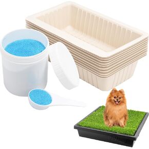تعبئة 20 حزمة pet loo pee-pod مع الإسفنج متوافق مع petsafe قعادة الكلب المحمولة ، صندوق القمامة الكلب يمكن التخلص منها في صينية صينية الذرة مادة ، التخلص من البول (loo pet غير مدرجة)