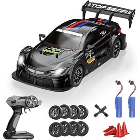 سيارة RC Drift Car ، 1:16 مقياس التحكم عن بعد 2.4 جيجا هرتز 4wd 40km/h سيارة سباق RC عالية السرعة مع المصباح الأمامي ، وإطارات الانجراف وإطارات السباقات للبالغين أطفال