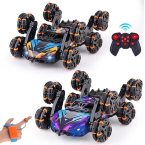 بارد 8 عجلات تسيطر عليها لعبة RC STUNT CAR ، إيماءات استشعار سيارات التحكم عن بُعد للأولاد الذين تتراوح أعمارهم