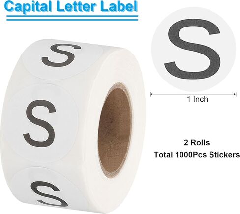PATIKIL Letter W Inventory Labels, 1 Inch Capital Letter Stickers Self Adhesive Round Circle Coding Dots Labels (2Roll/Total 1000Pcs) for Office, Storage in Kuwait