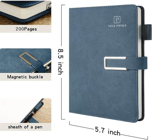 Ruled Journal Notebook, Hardcover Magnetic Clasp Cove, Personal Professional Lined Notebooks, with Pen Loop，Medium 5.7 x 8.3 inches, 120 GSM Thick Paper Gifts Blue in Kuwait