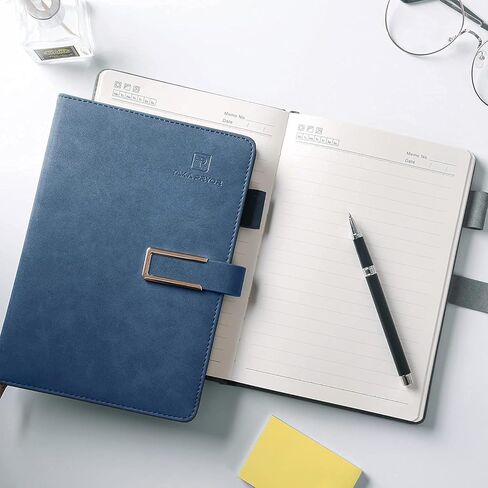 Ruled Journal Notebook, Hardcover Magnetic Clasp Cove, Personal Professional Lined Notebooks, with Pen Loop，Medium 5.7 x 8.3 inches, 120 GSM Thick Paper Gifts Blue in Kuwait