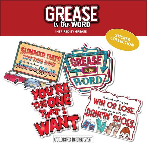Coloring Broadway - Dancing Queen Musical Inspired by Mamma Mia Broadway Theater Stickers, Musical Merchandise, Die-Cut & Bubble Free Vinyl Stickers (3" x 3" - Set of 4) in Kuwait