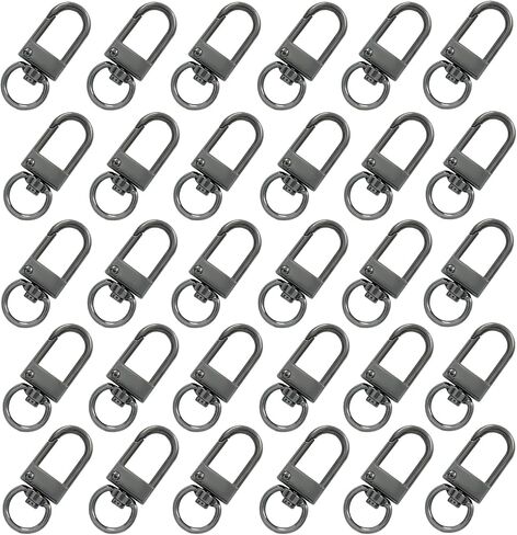 30Pcs Metal Lobster Claw Clasps, 360° Swivel Trigger Snap Hooks, Key Chain Hooks, DIY Claw Clasps for Jewelry, Purse Making, Bags Keychain, Key Rings, Art Crafts (Black) in Saudi Arabia