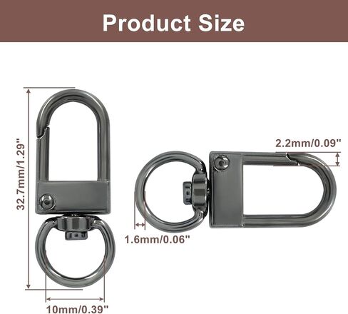 30Pcs Metal Lobster Claw Clasps, 360° Swivel Trigger Snap Hooks, Key Chain Hooks, DIY Claw Clasps for Jewelry, Purse Making, Bags Keychain, Key Rings, Art Crafts (Black) in Saudi Arabia