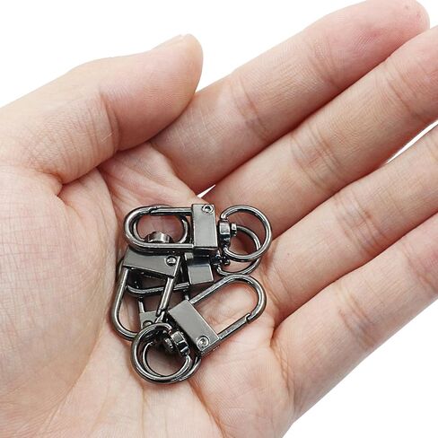 30Pcs Metal Lobster Claw Clasps, 360° Swivel Trigger Snap Hooks, Key Chain Hooks, DIY Claw Clasps for Jewelry, Purse Making, Bags Keychain, Key Rings, Art Crafts (Black) in Saudi Arabia