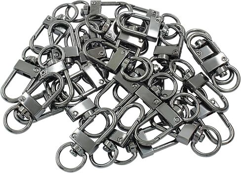 30Pcs Metal Lobster Claw Clasps, 360° Swivel Trigger Snap Hooks, Key Chain Hooks, DIY Claw Clasps for Jewelry, Purse Making, Bags Keychain, Key Rings, Art Crafts (Black) in Saudi Arabia