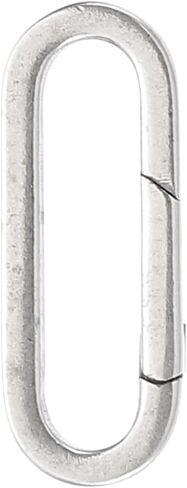 PATIKIL Spring Oval Clip Pendant Clasp, Spring Ring Buckle Necklace Clasps and Closures Charm Clasp Necklace Bracelet Extender Connector for Jewelry Making (L, Silver) in Saudi Arabia