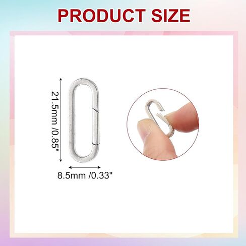 PATIKIL Spring Oval Clip Pendant Clasp, Spring Ring Buckle Necklace Clasps and Closures Charm Clasp Necklace Bracelet Extender Connector for Jewelry Making (L, Silver) in Saudi Arabia