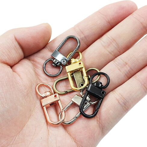 30Pcs Metal Lobster Claw Clasps, 360° Swivel Trigger Snap Hooks, Key Chain Hooks, DIY Claw Clasps for Jewelry, Purse Making, Bags Keychain, Key Rings, Art Crafts (Black) in Saudi Arabia