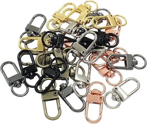 30Pcs Metal Lobster Claw Clasps, 360° Swivel Trigger Snap Hooks, Key Chain Hooks, DIY Claw Clasps for Jewelry, Purse Making, Bags Keychain, Key Rings, Art Crafts (Black) in Saudi Arabia