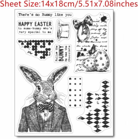 Happy Easter Day Security Clear Stamps for Card Making Easter Day Ases Artying Prays Silicone Stamps for Scrapbooking Photo Album علامات هدية وغيرها من الحرف الورقية الديكور in Kuwait