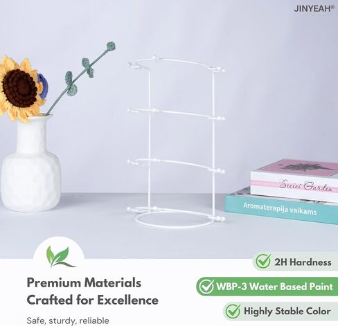 Crown Display 4-Tier Crown Holder Tiara Display White Crown Storage Organizer Jewelry Holder for Women Girls Wedding Home Shop Store in Saudi Arabia