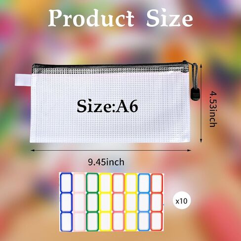 220 Pack A6 Mesh Zipper Pouch Bags Black 9.4 x 4.5 Inch Pencil Pouches Bulk Small Mesh Bags with Zipper Waterproof Zipper File Bags for Travel Puzzles School Office Supplies Organization in Saudi Arabia