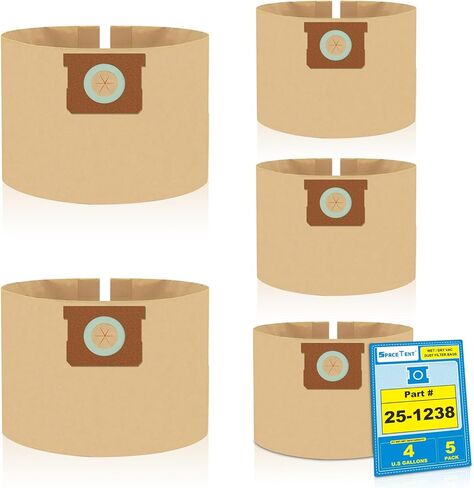 3 Pack Vacuum Filter Bags compatible with Stanley and PorterCable 4 Gallon Wet Dry Vacuum, Part # 25-1238 in Kuwait