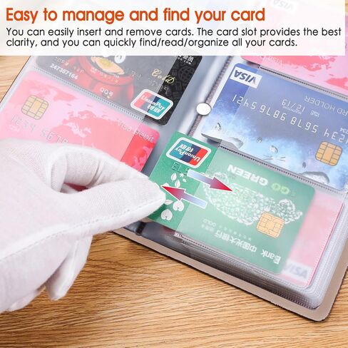 حامل بطاقات الائتمان Romozi RFID، منظم بطاقات العمل الجلدية مع 96 فتحة للبطاقات، واقي بطاقة الائتمان لإدارة بطاقاتك المختلفة والمستندات المهمة لمنع الخسارة أو التلف (أسود) in Kuwait
