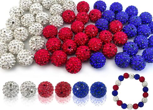 12mm Peach Clay Rhinestone Beads - 58pcs Sparkly Pave Disco Ball Round Diamond Bling Loose Spacer Beads for Jewelry Making, Bracelets, Necklaces, DIY Design and Craft Projects in Kuwait