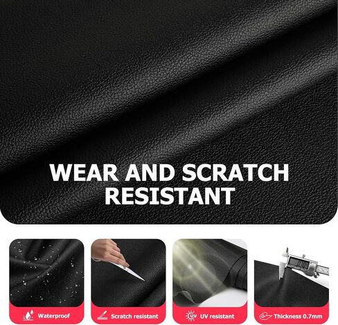 Vinyl Fabric, Marine Faux Leather Upholstery, for Upholstery Crafts, DIY Sewings, Sofa, Handbag, Earrings, Hair Bows Decorations (Black 54 x 12 inch 1FT) in Saudi Arabia