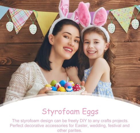 Foam Eggs for Easter 60pcs 2.3in Craft Polystyrene Eggs Smooth for Easter Holiday Spring Art Crafts Making Handmade DIY Painting School Projects in Saudi Arabia