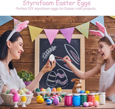 Foam Eggs for Easter 60pcs 2.3in Craft Polystyrene Eggs Smooth for Easter Holiday Spring Art Crafts Making Handmade DIY Painting School Projects in Saudi Arabia