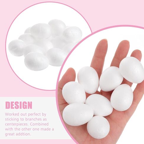Foam Eggs for Easter 60pcs 2.3in Craft Polystyrene Eggs Smooth for Easter Holiday Spring Art Crafts Making Handmade DIY Painting School Projects in Saudi Arabia