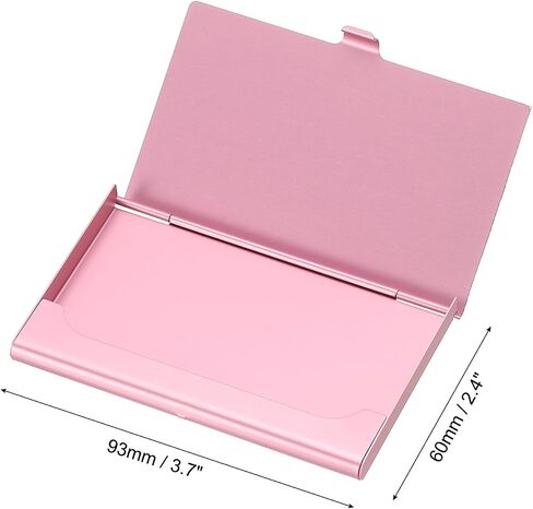 PATIKIL Small Business Card Holder, Alloy Name Card Holder Bling Pocket Card Holders Organizer Cards Display for Women Office Exhibition, Pink in Saudi Arabia